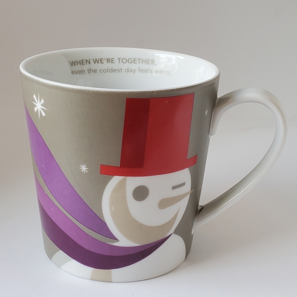 Starbucks 16 oz Coffee Cup Mug 2011 Christmas Holiday Winking Snowman